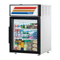 True GDM-05-HC~FGD01 24" Countertop Display Refrigerator w/ Front Access - Swing Door, White...