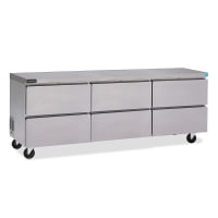 Delfield GUR72P-D 72" Worktop Refrigerator w/ (3) Sections &amp; (6) Drawers, 115v