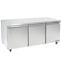 MoTak MUF-72 71 7/10" W Undercounter Freezer w/ (3) Sections &amp; (3) Doors, 115v