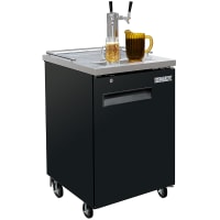 MoTak MBCBD-1-X 23 1/2" Kegerator Beer Dispenser w/ 1 Keg Capacity - 1 Column, Black, 115v