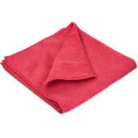 Carlisle 16" Square Microfiber Cleaning Cloth - Suede Finish, Red (3633405)