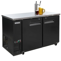 MoTak MBCBD-2-X 58 7/8" Kegerator Beer Dispenser w/ (2) Keg Capacity - (1) Column, Black, 11...