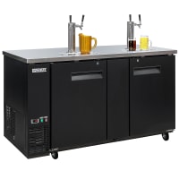 MoTak MBCBD-3-X 69 1/8" Kegerator Beer Dispenser w/ (2) Keg Capacity - (2) Column, Black, 11...