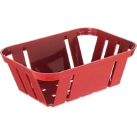 Carlisle Stackable Rectangular Basket - 7 3/8" x 5 3/8" x 2 1/2", Plastic, Red (4403005)