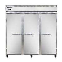 Continental 3RN 78" Three Section Reach In Refrigerator - (3) Left/Right Hinge Solid Doors, 115v