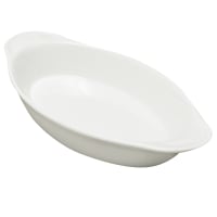 Browne 12 oz. Porcelain, Oval, Lasagna Baking Dish, White (564012W)