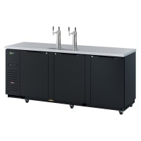 Turbo Air TBD-4SBD-N 90 3/8" Kegerator Beer Dispenser w/ (4) 1/2 Keg Capacity - (2) Columns, Black, 115v