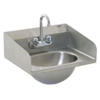 Eagle Group HSA-10-F-LRS-1X Wall Mount Commercial Hand Sink w/ 13 1/2"L x 9 3/4"W x 6 3/4"D Bowl, Basket Drain