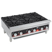 Vollrath 40738 35 1/2" Gas Hotplate w/ (6) Burners &amp; Manual Controls