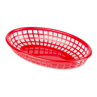 Update BB96R Oval Fast Food Basket - 9 1/4" x 5 3/4" Plastic, Red