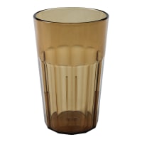 Cambro NT14153 14 oz Amber Fluted Plastic Tumbler
