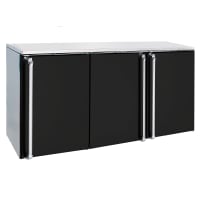 Krowne BR72R-BNS 72" Bar Refrigerator - 3 Swinging Solid Doors, Black, 115v