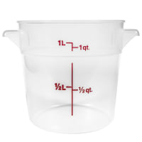 Cambro RFS1PP190 1 qt Round Storage Container - Translucent
