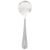 Winco 0005-04 6 1/8" Bouillon Spoon with 18/0 Stainless Grade, Dots Pattern