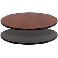 Oak Street 60" Round Reversible Melamine Table Top, Mahogany/Black (MB60R)