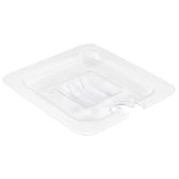 Winco SP7600C 1/6 Size Slotted Food Pan Cover, Polycarbonate