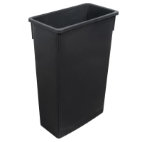 Winco PTC-23K 23 gal Rectangle Slim Trash Can, 20 1/8"L x 10 7/8"W x 29 7/8"H, Bla...