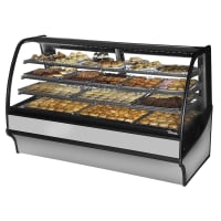 True TDM-DC-77-GE/GE-S-S 77 1/4" Full Service Dry Bakery Case w/ Curved Glass - (4) Levels,...
