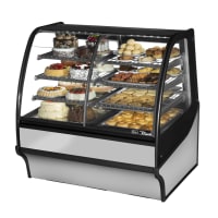 True TDM-DZ-48-GE/GE-S-S 48 1/4" Full Service Dual Zone Bakery Case w/ Curved Glass - (4) Le...