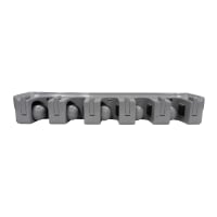 Winco MHH-5 16" Mop & Broom Rack w/ (5) Holders & (6) Hooks - Plastic, Gray
