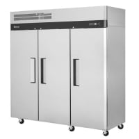Turbo Air M3R72-3 77.75 Three Section Reach In Refrigerator, (3) Left/Right Hinge Solid Doors, 115v