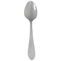 Winco 0031-01 6 1/8" Teaspoon with 18/8 Stainless Grade, Peacock Pattern