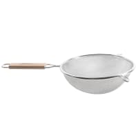 Winco MS3A-8S 8" Round Strainer w/ Single Fine Mesh & Flat Wooden Handle