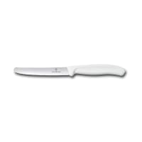 Victorinox 6.7837 Serrated Steak Knife w/ 4 1/2" Blade, White Plastic Nylon Handle