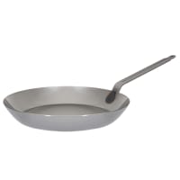 Matfer Bourgeat 062002 9 1/2" Black Steel Frying Pan w/ Riveted Strong Steel Strip Handle