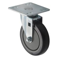 Winco CT-44 2 Piece Universal Plate Caster Set w/ 5" Wheel, 4" x 4"