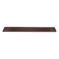 Winco BM-327B Rectangular Bar Mat - 27" x 3 1/4", Rubber, Brown