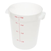 Carlisle 8 qt Round Storage Container - White (1097602)