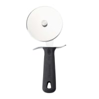 Tablecraft 10992 4" Pizza Cutter w/ Black Ergonomic Handle, Stainless Steel