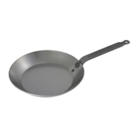 Matfer Bourgeat 062009 17 3/4" Black Carbon Steel Frying Pan w/ Solid Metal Handle