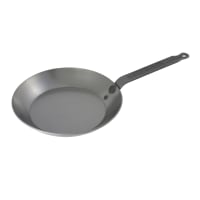 Matfer Bourgeat 062007 14 1/8" Black Carbon Steel Frying Pan w/ Solid Metal Handle