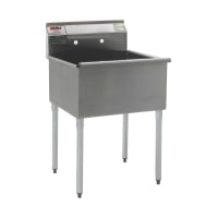 Eagle Group 1824-1-16/4 Utility Sink - 1-Bowl &amp; 8" Splash, Galvanized Legs, 16/430 Steel, 18x24x14