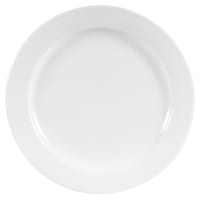 Libbey 840-425R-25 9" Round Plate - Wide Rim, Rolled Edge, Porcelain, Bright White, Porcelana