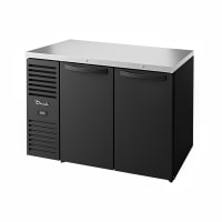 True TBR48-RISZ1-L-B-SS-1 48" Bar Refrigerator - Swinging Solid Doors, Black, 115v