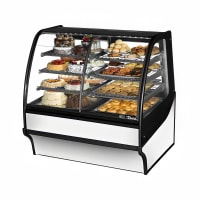True TDM-DZ-48-GE/GE-S-W 48 1/4" Full Service Dual Zone Bakery Case w/ Curved Glass - (4) Le...