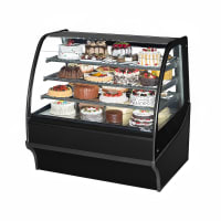 True TDM-R-48-GE/GE-S-S 48 1/4" Full Service Bakery Case w/ Curved Glass - (4) Levels, 115v