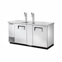 True TDD-3-S-HC 69" Kegerator Beer Dispenser w/ 3 Keg Capacity - 2 Columns, Stainless, 115v