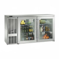 Perlick BBS60-SG-L-STK 60" Bar Refrigerator - 2 Swinging Glass Doors, Stainless, 120v