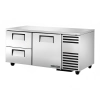 True TUC-67D-2-HC 67" W Undercounter Refrigerator w/ (2) Sections, (2) Drawers & (1) Doo...