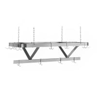 Advance Tabco SC-48 48" Ceiling-Mount Pot Rack w/ (12) Double Hooks, Steel