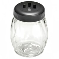 Tablecraft 260SLBK 6 oz Swirl Glass Cheese Shaker w/ Slotted Plastic Top, Black