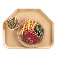 Cambro 1418TRCW133 Plastic Trapezoid Tray, 14" x 18", Beige