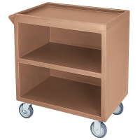 Cambro BC330157 33 1/8"L Polymer Bus Cart w/ (3) Levels, Shelves, Beige