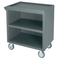 Cambro BC330191 33 1/8"L Polymer Bus Cart w/ (3) Levels, Shelves, Gray
