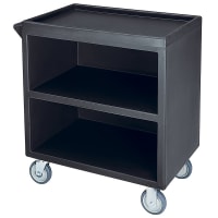 Cambro BC3304S110 33 1/8"L Polymer Bus Cart w/ (3) Levels, Shelves, Black