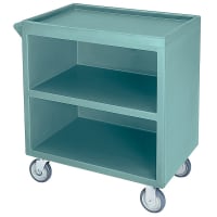 Cambro BC3304S401 33 1/8"L Polymer Bus Cart w/ (3) Levels, Shelves, Blue